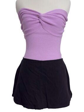 SHEIN Lilac Knit Tube Crop Top Sweetheart Knot Size Small - Medium